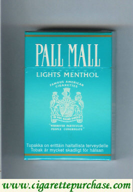 Pall Mall Famous American Cigarettes Lights Menthol light green cigarettes hard box